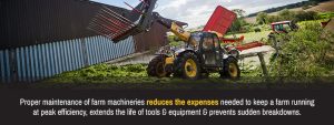Proper maintenance of farm machineries reduces the expenses needed to keep a farm running at peak efficiency, extends the life of tools and equipment and prevents sudden breakdowns.