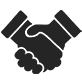 Ease of doing business handshake icon.